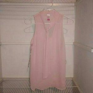 Sheer, light pink blouse
